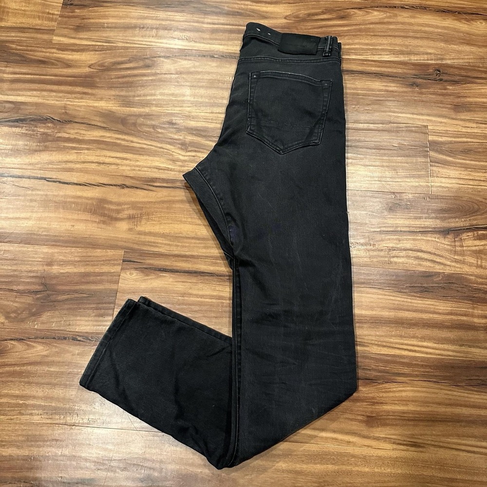 AllSaints Jacks Place Jeans Mens 30x32 Black Slim Straight Dark Wash Denim